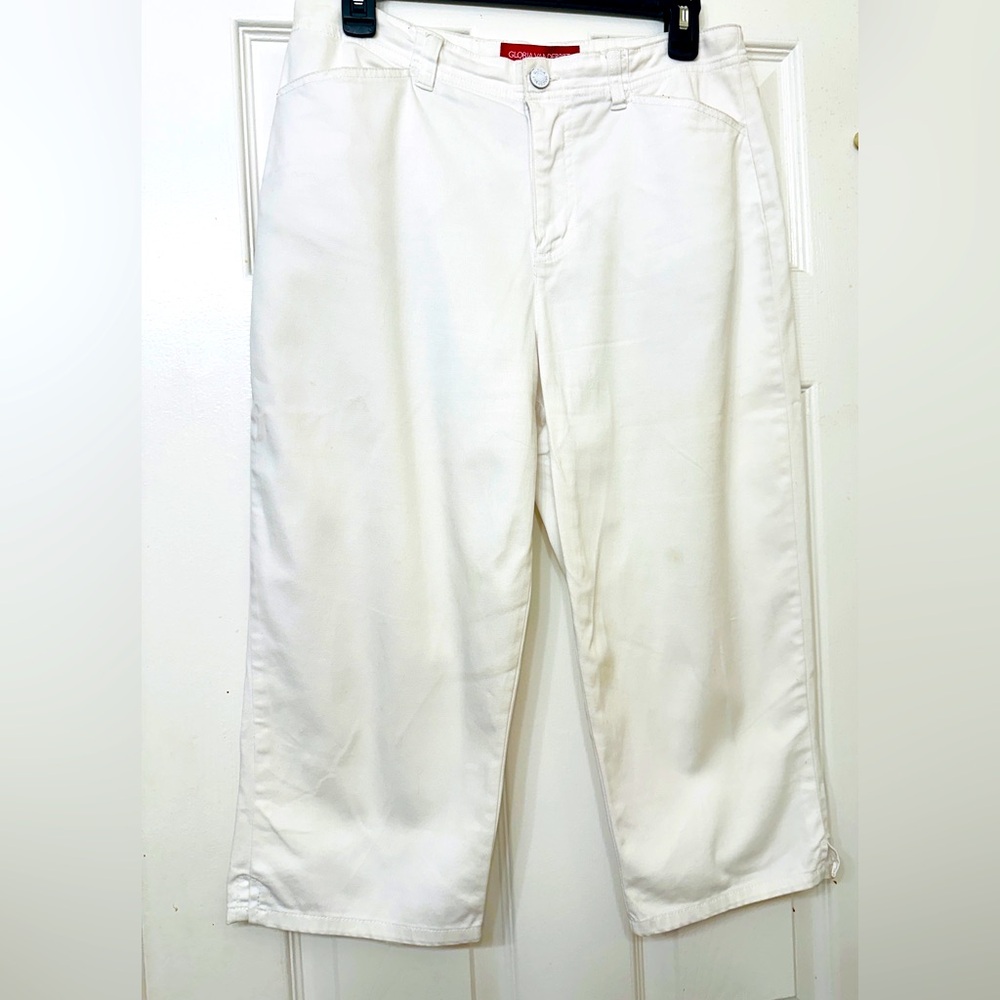 Gloria Vanderbilt White Capris Cotton Stretch Blend Size 8